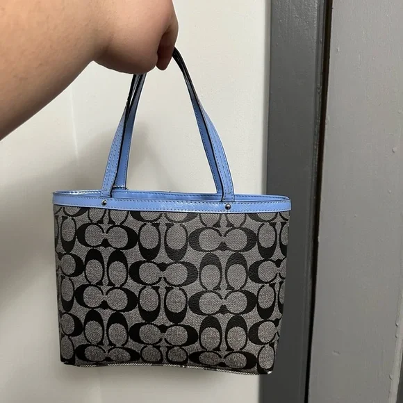 Coach Signature Stripe PVCTop Handle Small Tote bag 2001